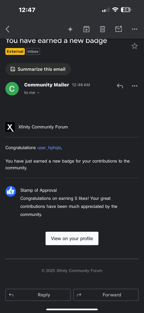 burt_brooks's tweet photo. @Xfinity has horrible customer service it an absolute disaster, it’s the worst in the world. I left a horrible review on Xfinity’s website &amp; they rewarded me with a badge for getting 5 likes, ironic. It’s nearly impossible to talk to a live person on the phone. https://t.co/6oA2N7r4ra