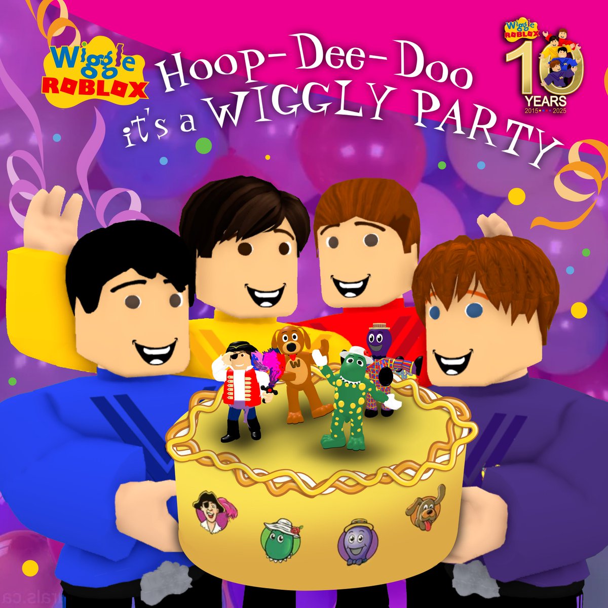 WiggleRobloxX's tweet photo. Out now, our brand new album, "Hoop-Dee-Doo it's a Wiggly Party!" A perfect album to kick off and celebrate our tenth year!

https://t.co/Lp0hHdSxLF https://t.co/pyocJLUkVi