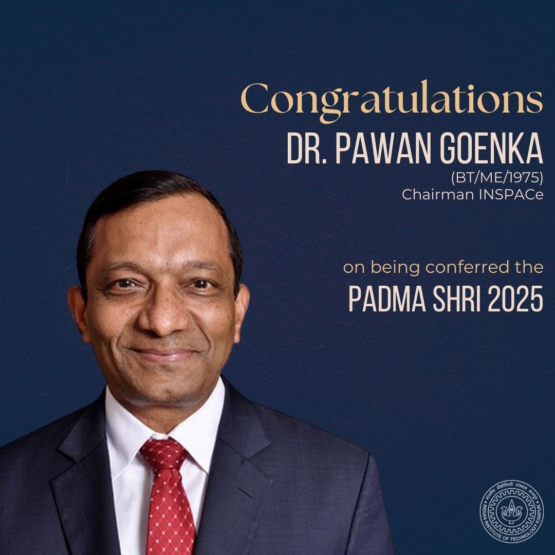 IITKanpur's tweet image. Heartiest congratulations IIT Kanpur alumnus Dr. Pawan Goenka (BT/ME/1975), Chairman, Indian National Space Promotion (IN-SPACe) for being conferred with the prestigious Padma Shri 2025.

Dr. Goenka’s recent contributions in uplifting the country’s space economy while also…