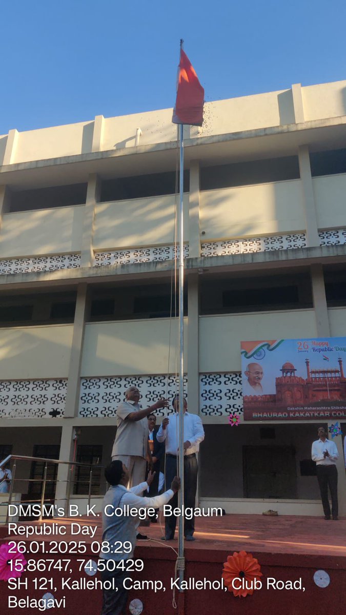 BKCNSS's tweet photo. Republic Day celebration at Bhaurao Kakatkar College Belgaum https://t.co/RkpFD9ASM7