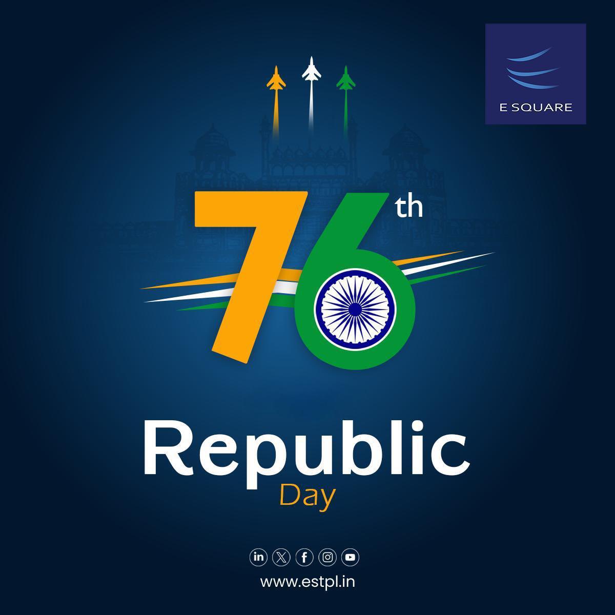 ESQUARESYSTEM's tweet photo. Wishing everyone a glorious Republic Day filled with pride and joy.
#RepublicDay #India #ESQUARE https://t.co/MMp2vdcybQ