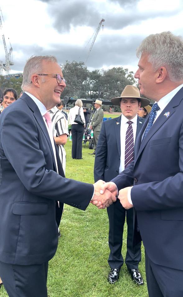 AmbJaanReinhold's tweet photo. Celebrated Australia Day this morning in Canberra and personally conveyed the best greetings from the government and people of Estonia to Prime Minister @AlboMP and fellow Australians. 
🇪🇪 highly values partnership and cooperation with 🇦🇺 @MFAestonia @EstEmbassyAUS https://t.co/pESYv3mvfZ