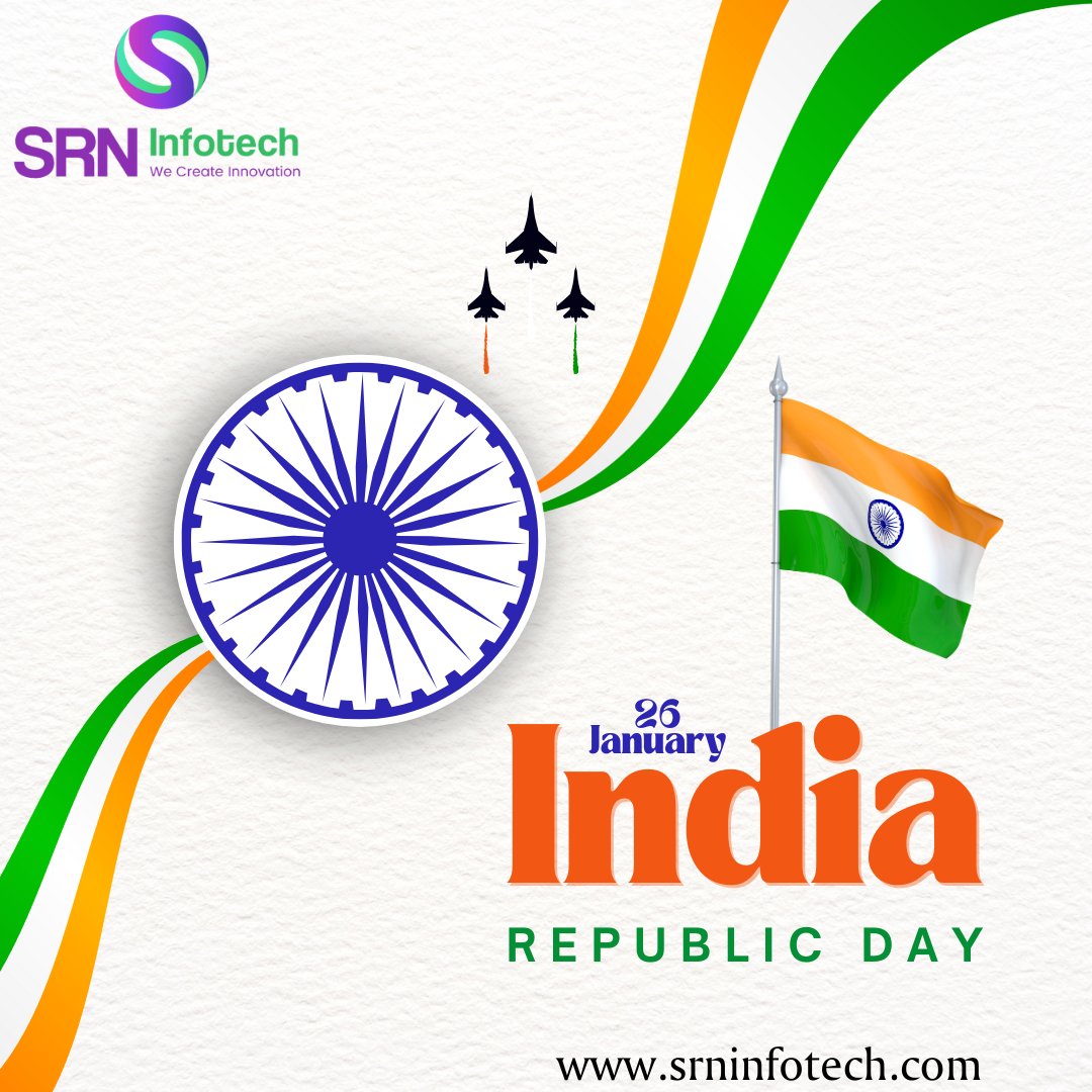 srninfotech's tweet photo. On this auspicious day, January 26, 2025, we celebrate the 76th Republic Day of India, a momentous occasion that marks the adoption of the Indian Constitution in 1950. 

Happy Republic Day, Jai Hind
#RepublicDay2025 #HappyRepublicDay #JaiHind #IndiaRepublicDay #VandeMataram https://t.co/E163fmDyik