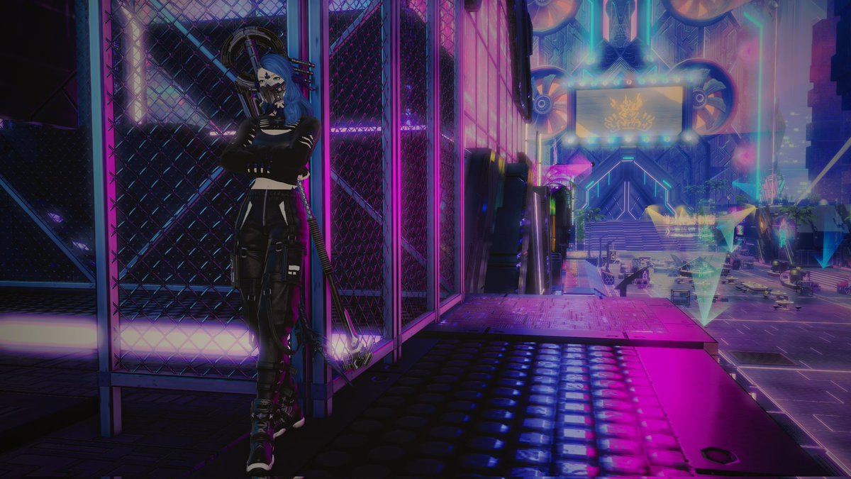 echocahouts's tweet photo. New year, new glams, new pics! Living my best Final Cyber Fantasy lol... I need to hang out in Solution 9 more often, devs did so well designing this zone! 💜

#ffxiv #finalfantasyxiv #gpose #screenshot #auraxaela #cyberpunk https://t.co/ZBB9BeIgdC