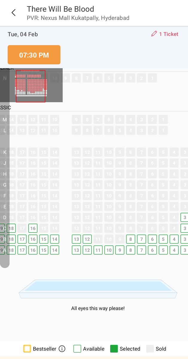 ChillaXer_'s tweet image. There will be blood (2007) show almost full 🤯🤯🤯 #Hollywood #Hyderabad @_PVRCinemas Nexus mall. #Feb5 #ScreenIt