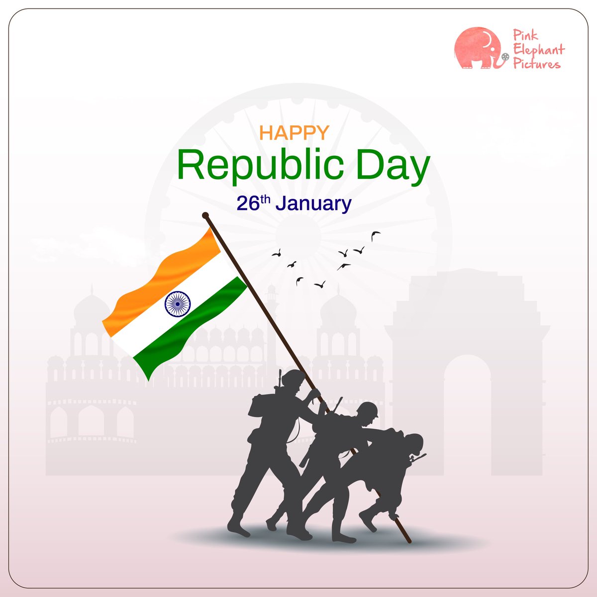 With a respectful salute for the nation, Pink Elephant Pictures wishes you a happy and proud 76th Republic Day!