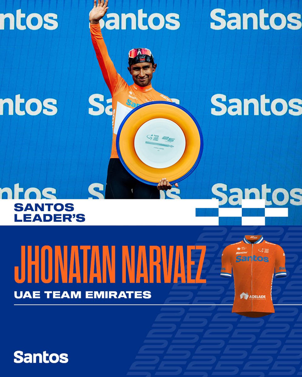 tourdownunder's tweet image. 🧡 Winner of the Santos Leaders Jersey: Jhonatan Narvaez | @TeamEmiratesUAE 
 
#TourDownUnder #CouchPeloton

@SantosLtd @SANTINI_SMS @UCI_cycling @7Sport