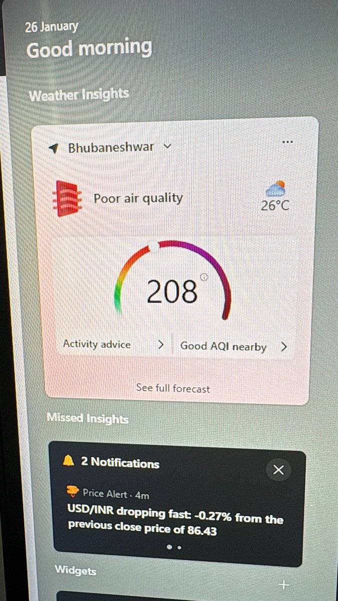 suman_2802's tweet photo. @MohanMOdisha Air Quality of Bhubaneswar today sir 
Please take some necessary steps from now on so that we don’t become Delhi in future🙏 https://t.co/sDJHuh1TkY