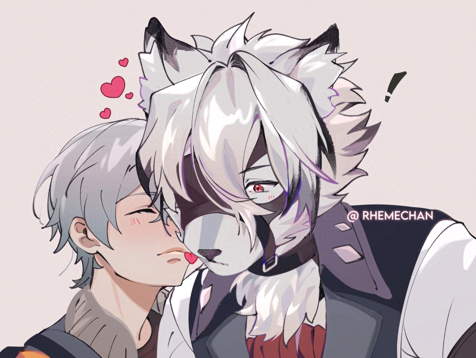 ライアキ「kiss!#lycawise #ライアキ 」|RhemeChiiのイラスト