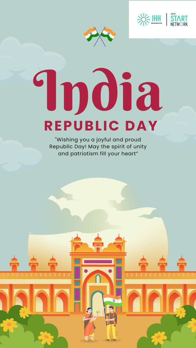 hub_IHH's tweet photo. Wishing everyone a Happy 76th Republic Day! 🎉✨
Let’s celebrate the spirit of unity, diversity, and progress. 
Jai Hind! 
#RepublicDay2025 #ihh #StartNetwork https://t.co/u2JiJKDiLb