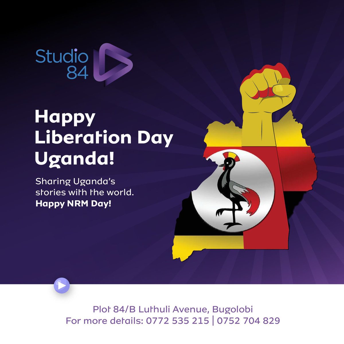 🎙️✨ Celebrating Uganda at 39 on #NRMLiberationDay! 🇺🇬🌟 At Studio84, we're sharing Uganda's inspiring stories with the world. 🌍🎧

#NRMLiberationDay #UgandaAt39 #NRMDay2025 #UgandanVoices #PodcastStudio #PodcastersLife 🎉