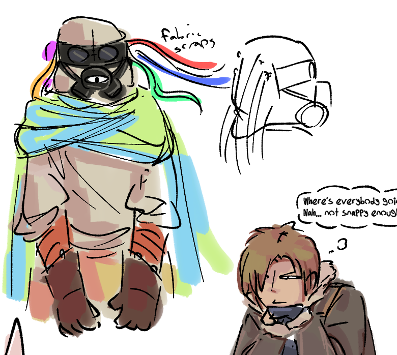 usefulcalcium's tweet photo. whilst ambiguity and obfuscation - including physical presentation - is a strong universal core of witchfolk culture, some sects take it a step further, seeking to conceal any and all distinguishable traits

(also, leon is there, because i was too lazy to crop him out)
#oc #ocart https://t.co/gsB6ky19dE