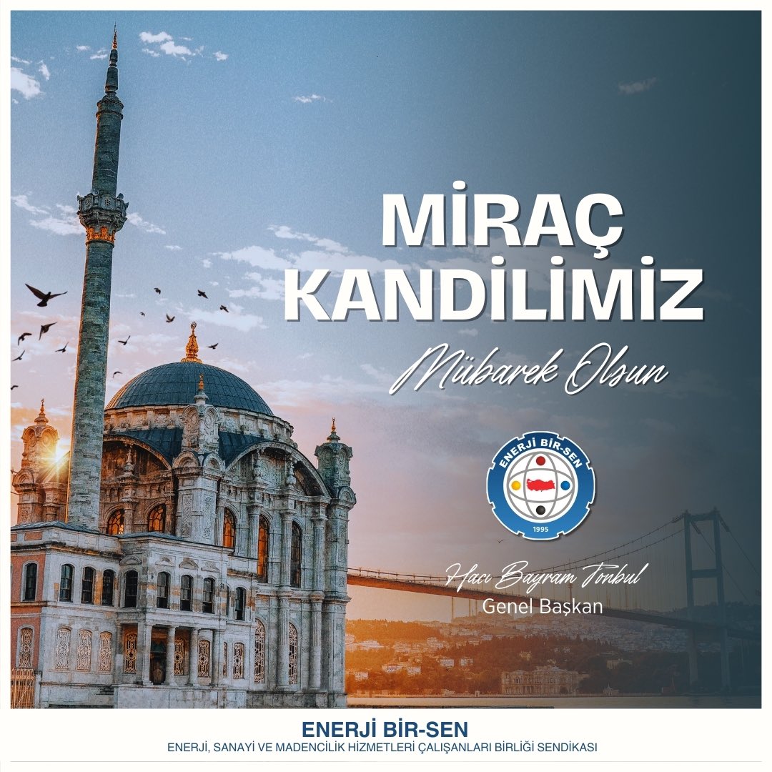 İslam aleminin mübarek Miraç Kandilini tebrik ediyor,Miraç'ın birlik ve beraberliğimize; insanlığın barış, huzur,saadet ve selametine vesile olmasını Cenab-ı Allah'tan niyaz ediyorum.