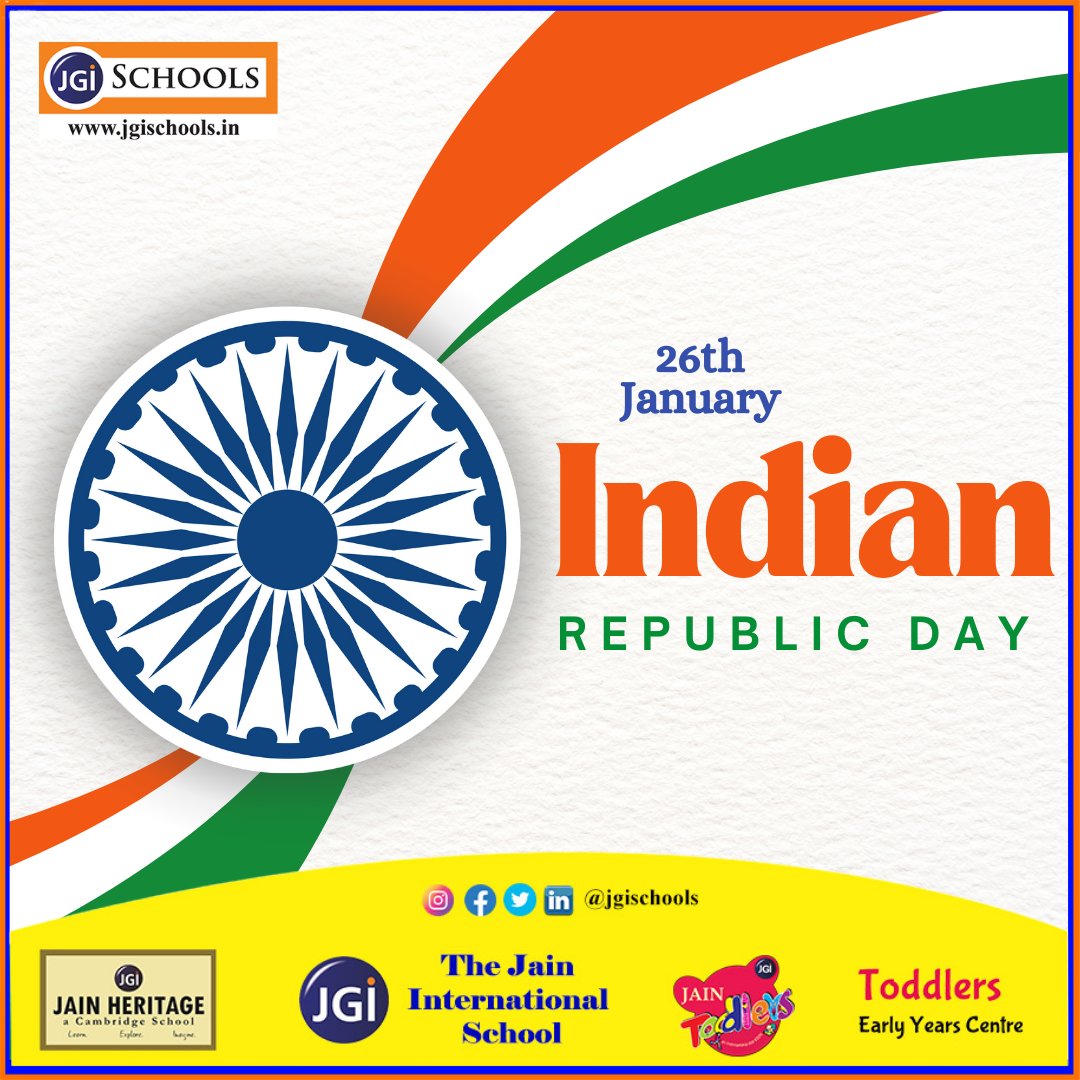 SchoolsJgi's tweet photo. 🇮🇳 Celebrating the spirit of unity, freedom, and democracy this Republic Day!

Here’s to a nation that stands tall, united in diversity! Jai Hind!

#RepublicDay #ProudToBeIndian #CelebratingUnity #IndiaAtItsBest #EarlyYearsEducation #NationFirst #BrightFuturesAhead #india https://t.co/e58SWiSRFm