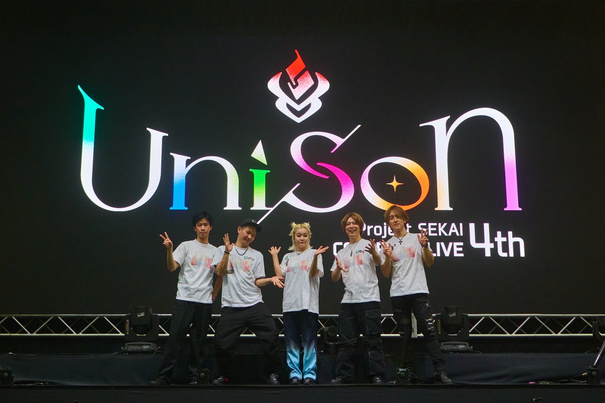 pjsekai_live's tweet photo. #セカライ4th 東京公演を盛り上げてくれたサポートメンバーをご紹介🎶

Key. 西村 奈央（@nyaoyan1008）
Gt. 椿本 匡賜（@MASACHEESE）
Gt. 奈良 悠樹（@Yuki_Nara_217）
Ba. 嶋田 圭佑（@Suke26F）
Dr. 山本 淳也（@drums_com）

全曲、熱い生演奏でお届けしました🔥

#プロセカ https://t.co/ACcMPItzl7