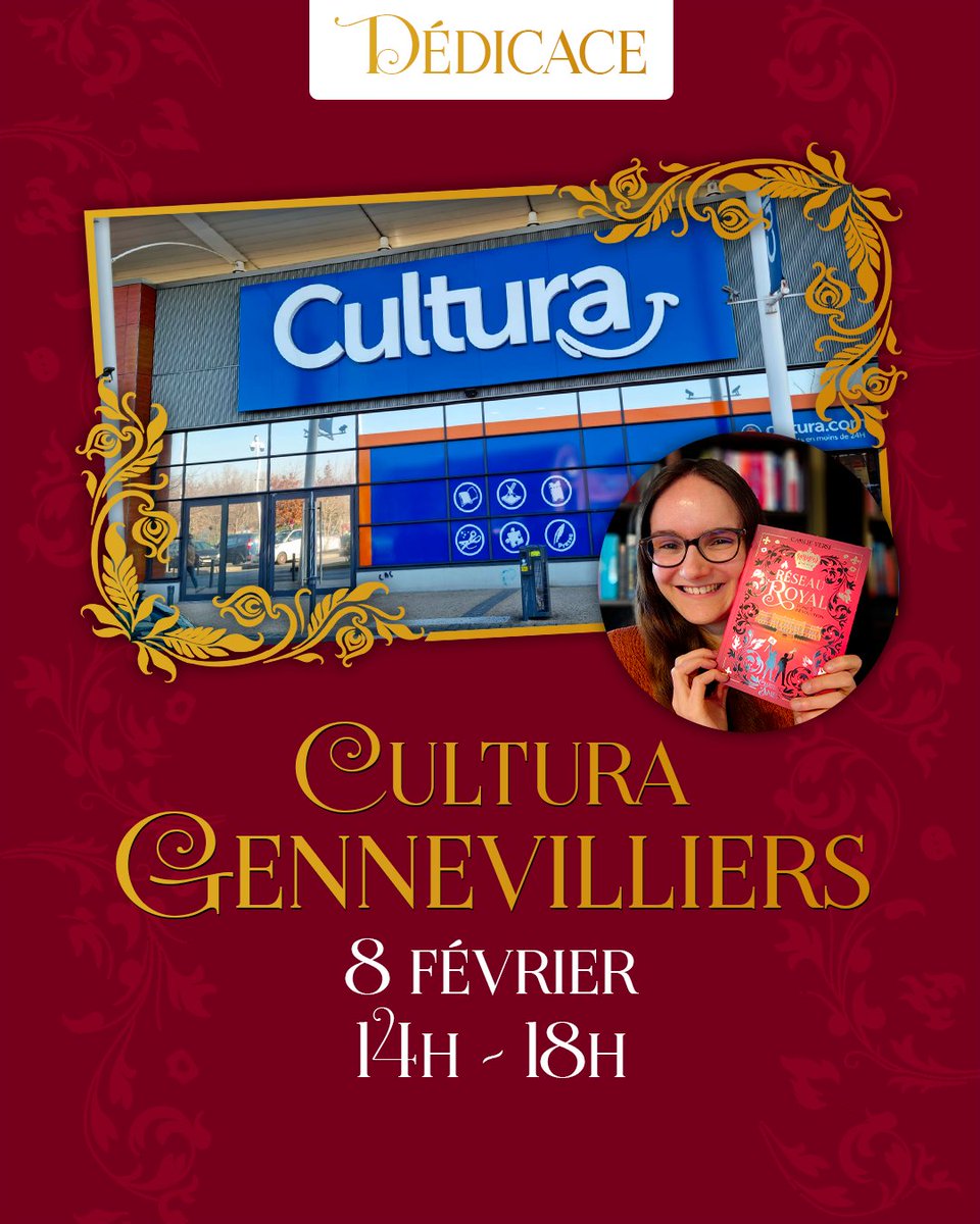 Versicamille's tweet photo. Ma couronne et moi, on repart en vadrouille ! Rendez-vous le 8 février de 14h à 18h au chez Cultura à Gennevilliers pour la première de mes dédicaces pour le tome 2 de Réseau Royal !
J'espère vous y voir nombreux 🔥 https://t.co/DkubNOzO59