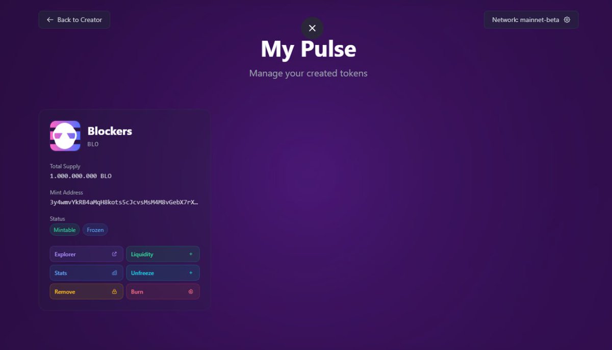 Pulse__Sol's tweet photo. When you create a token on Solana with Pulse, you will be able to use the contract functions from the administrative area.
#Solana #Pulse #Crypto #Blockchain #Token https://t.co/K0dFDfdUOr