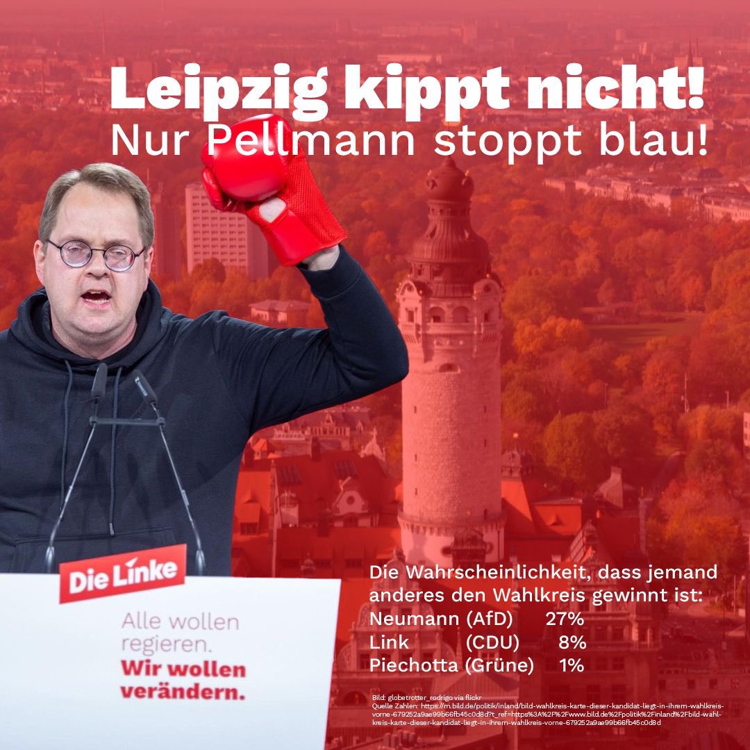 Leipzig bleibt rot! Sören statt blaue Barbarei!🥊❤️ 
#dielinke#leipzig