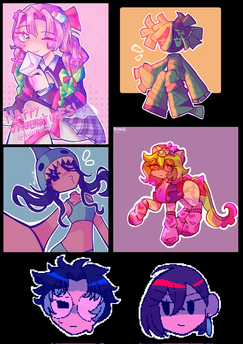 Collage of my most recent artworks!!
#art #artmoots #anime  #mlp #crk