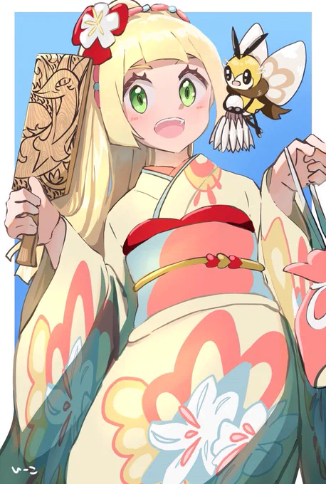 もう1月末ですが、お正月リーリエちゃん 