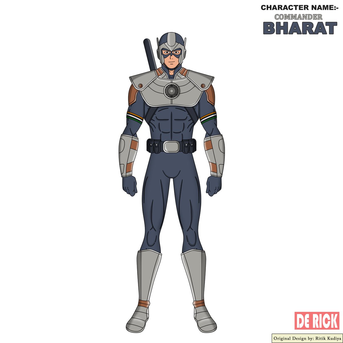 editderick's tweet photo. Commander Bharat: The Spirit of Patriotism and Pride! 
Happy Republic Day to ALL! Jai Hind! 
#CommanderBharat #Superhero #DeRick
.
.
.
#IndianSuperhero #indianrepublicday #republicday #illustrator #drawing #art #india #ritikkudiya #digitalart #art #artwork #artistsontwitter https://t.co/7p43MG5qm8