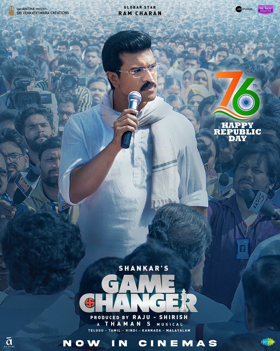 sivacherry9's tweet photo. Jai Hind 🫡
Happy Republic Day, India🇮🇳

Watch #GameChanger in a theatre near you today 💥
🔗 https://t.co/pZi454un3h

#BlockBusterGameChanger ❤️‍🔥 https://t.co/FvRyML8JYg