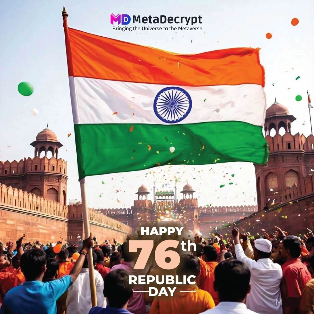 MetaDecryptCo's tweet image. Celebrating the day we embraced the idea of &quot;WE&quot;, the People.

#Together We Rise
#Together we Shine
#Jai #Bharat! 

Wishing everyone a Happy Republic Day.🇮🇳
#RepublicDay2025 
#Innovation #India #Yoga #NarendraModi