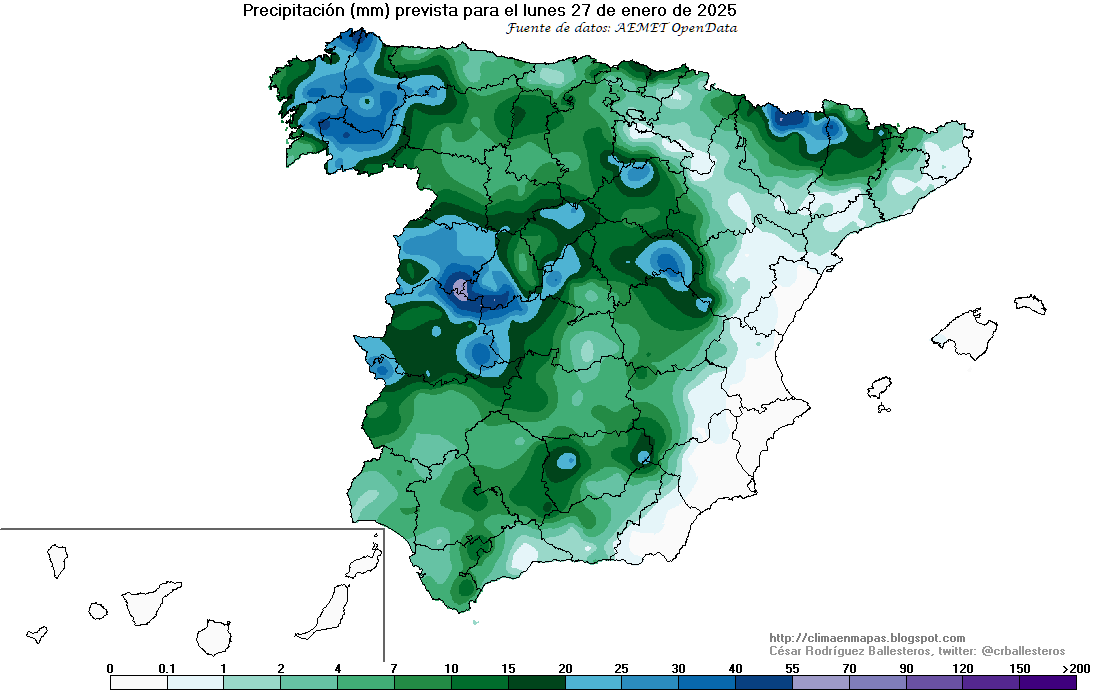crballesteros's tweet photo. Precipitaciones abundantes hoy y mañana en Galicia, Sistema Central y Pirineos. #ClimaEnMapas. (Mapas elaborada con la predicción horaria por municipios de #AemetOpenData)
Más información en: https://t.co/Ybb01g4I18 https://t.co/qWHUCcbgle