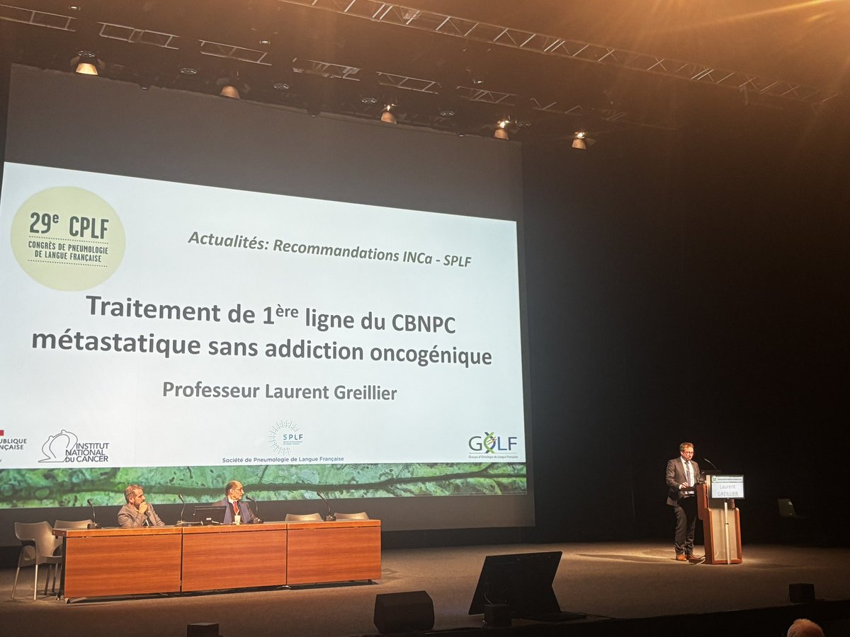 Johan Pluvy (@johanpluvy) on Twitter photo 📢 En direct du CPLF 2025 à Marseille
Pr Laurent Greillier : session « Actualités » présentation des nouvelles « recommandations INCA/SPLF , traitement de première ligne CBNPC métastatique sans addiction »
#CPLF2025 <a href="/SPLF_SocPneumo/">Société de Pneumologie de Langue Française (SPLF)</a> @GOLF @INCA <a href="/LGreillier/">Laurent Greillier</a> <a href="/aphm_actu/">AP-HM - Hôpitaux Universitaires de Marseille</a> #LCSM 📢 En direct du CPLF 2025 à Marseille
Pr Laurent Greillier : session « Actualités » présentation des nouvelles « recommandations INCA/SPLF , traitement de première ligne CBNPC métastatique sans addiction »
#CPLF2025 <a href="/SPLF_SocPneumo/">Société de Pneumologie de Langue Française (SPLF)</a> @GOLF @INCA <a href="/LGreillier/">Laurent Greillier</a> <a href="/aphm_actu/">AP-HM - Hôpitaux Universitaires de Marseille</a> #LCSM