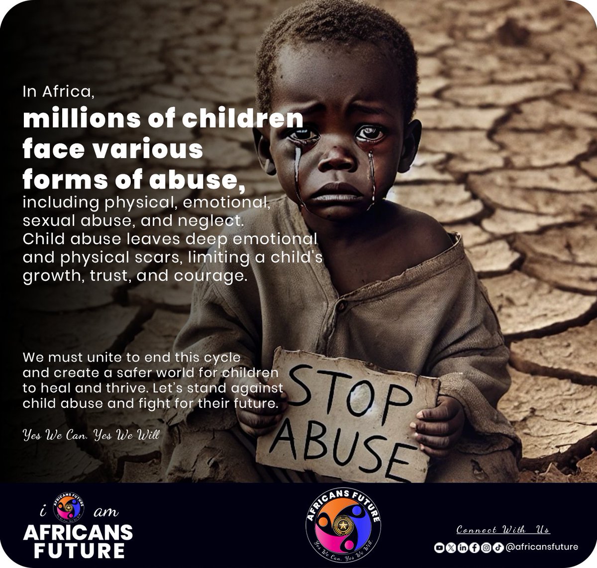 africansfuture's tweet photo. Every child deserves love, care, and protection. Say NO to child abuse and YES to a brighter future. Let's stand together to end this injustice. 

#africansfuture #unity #love #support #care #childrenlivesmatter #stopchildabuse #protectourchildren #endviolence #everychildmatters https://t.co/SNGguhkfja
