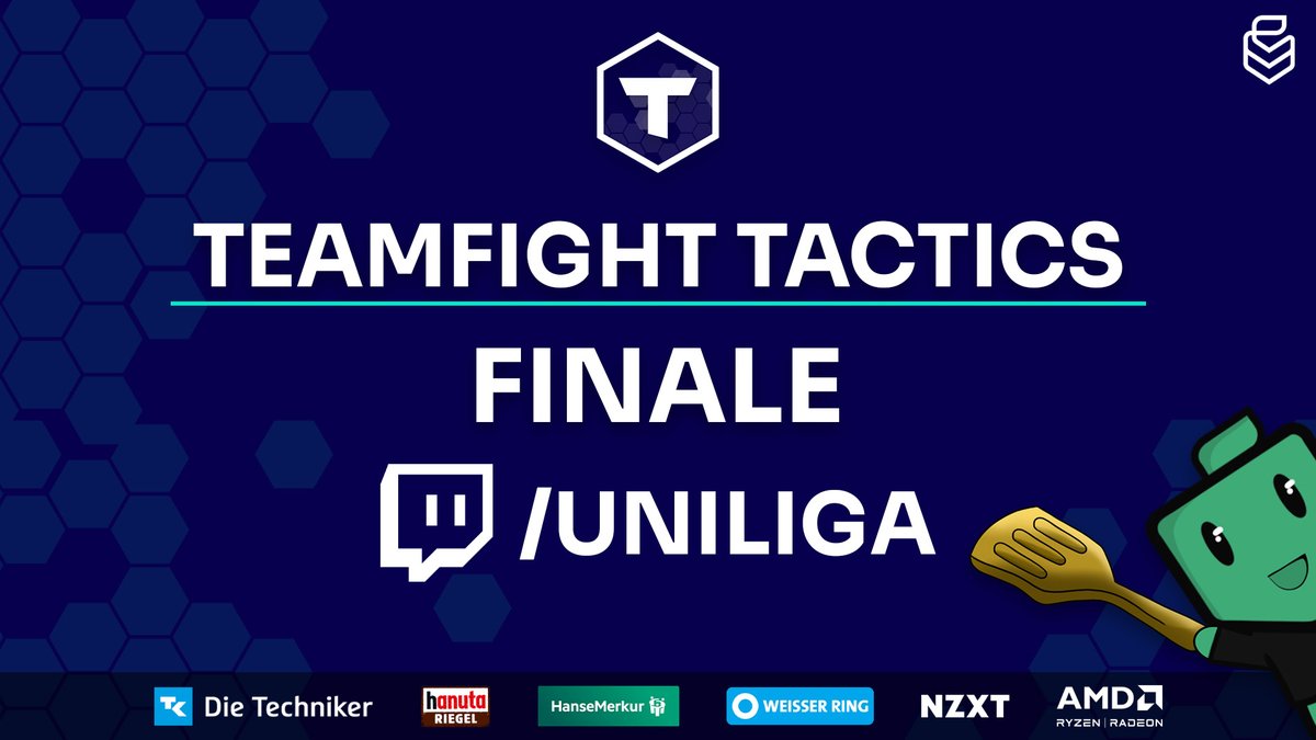 🚨FINALE🚨

🕑️14:00 Uhr - TEAMFIGHT TACTICS FINALE

📺️twitch.tv/uniliga

🎬️<a href="/Smudi97/">Smudi</a>
🎙️<a href="/ovgutso/">OVGU TSO</a>, <a href="/lollindbergh/">Lindbergh</a> &amp; Xas3r