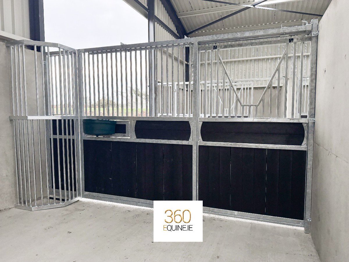 360Equine's tweet photo. #360_equine Design, produce and install. Recent custom project in Co. Carlow. Open-out fronts for easy muck out. Full length Hayracks. Custom feed barriers with foal infills. Custom sizes and functionality. #stablefronts #customstablesolutions #stabledesign #stablelife #easycleanstables #360equine