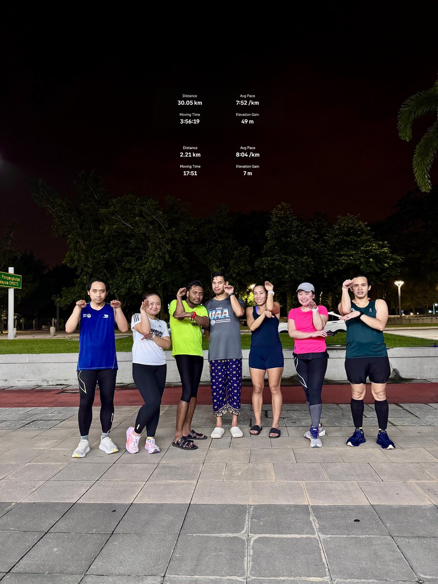 Only managed to clocked in 30km. Body dah biasa run pagi, so bila run malam terus jadi tak betul. But glad i still went for it. <a href="/KyserunKrew/">Kyserun Krew</a> 🩶🐺