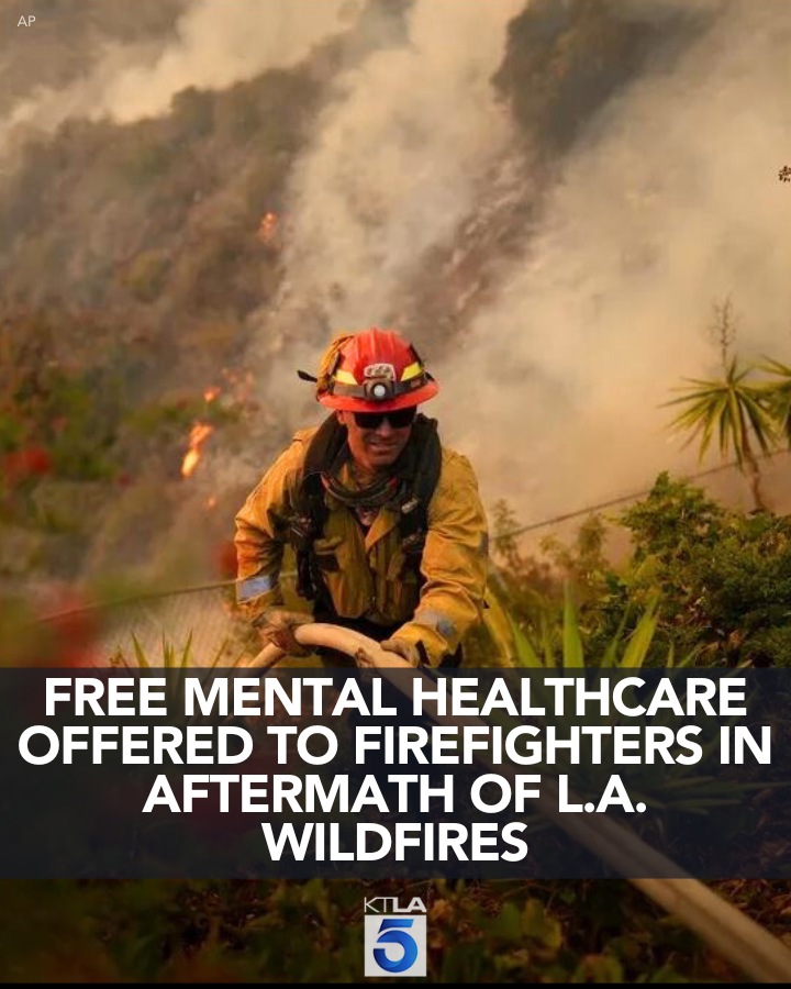 KTLA's tweet image. After spending weeks battling the devastating wildfires across Southern California, support programs are working to address the fatigue and mental health issues that many firefighters and first responders are facing. 
Details: trib.al/D3dAMQz