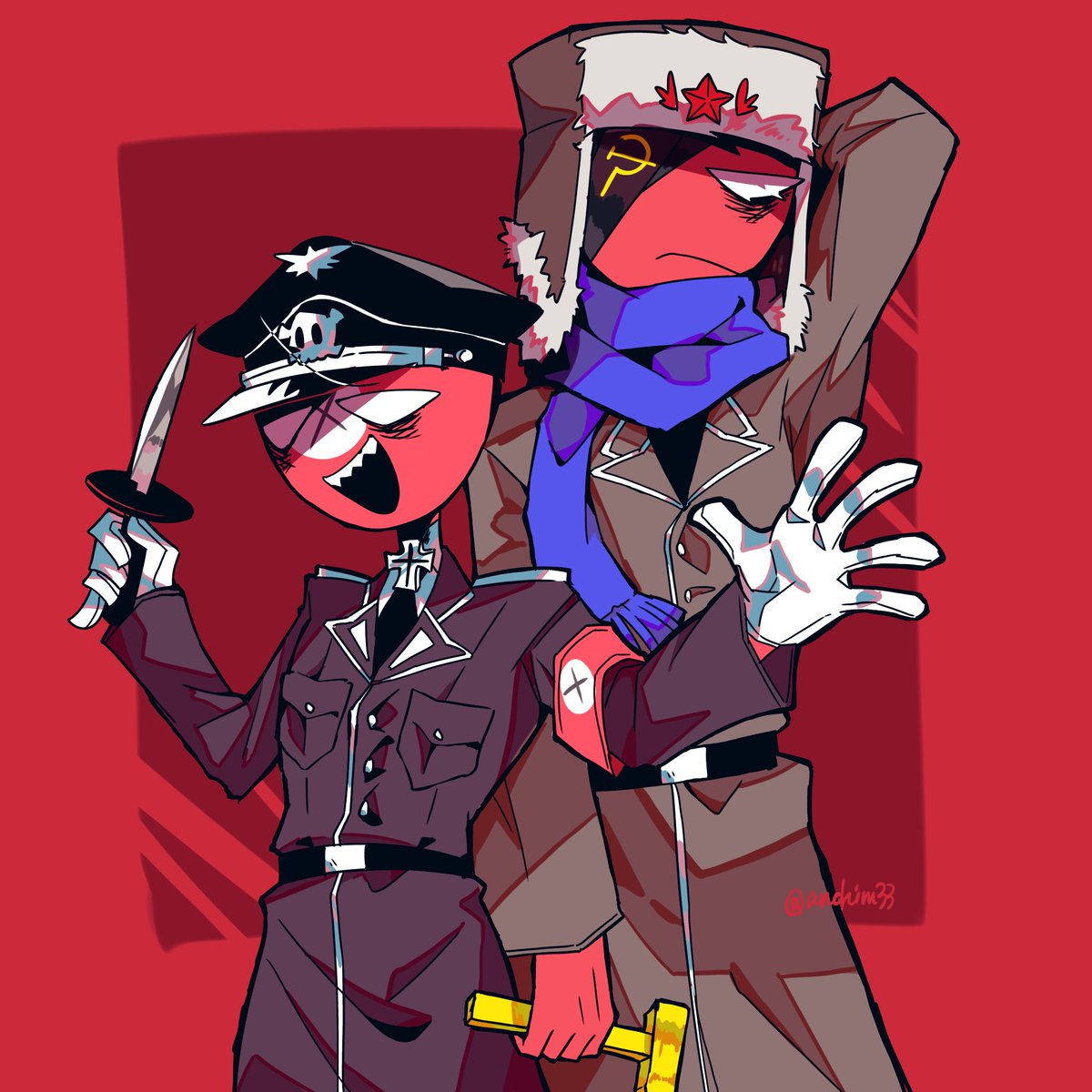 wipと全然ちがくなっちった
色塗り楽しい
⚠️政治的意図はねえやい
#countryhumans  #カントリーヒューマンズ