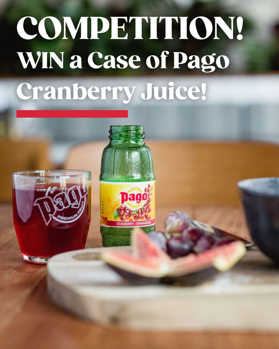❤️ Banish those January Blues with our tasty #COMPETITION ❤️ Answer this question and you could #WIN a delicious case of Pago Cranberry Juice! 

💬 REPLY with your answer:

🍹 Pago Cranberry Juice is Gluten Free and Vegan Friendly:
A) False
B) True