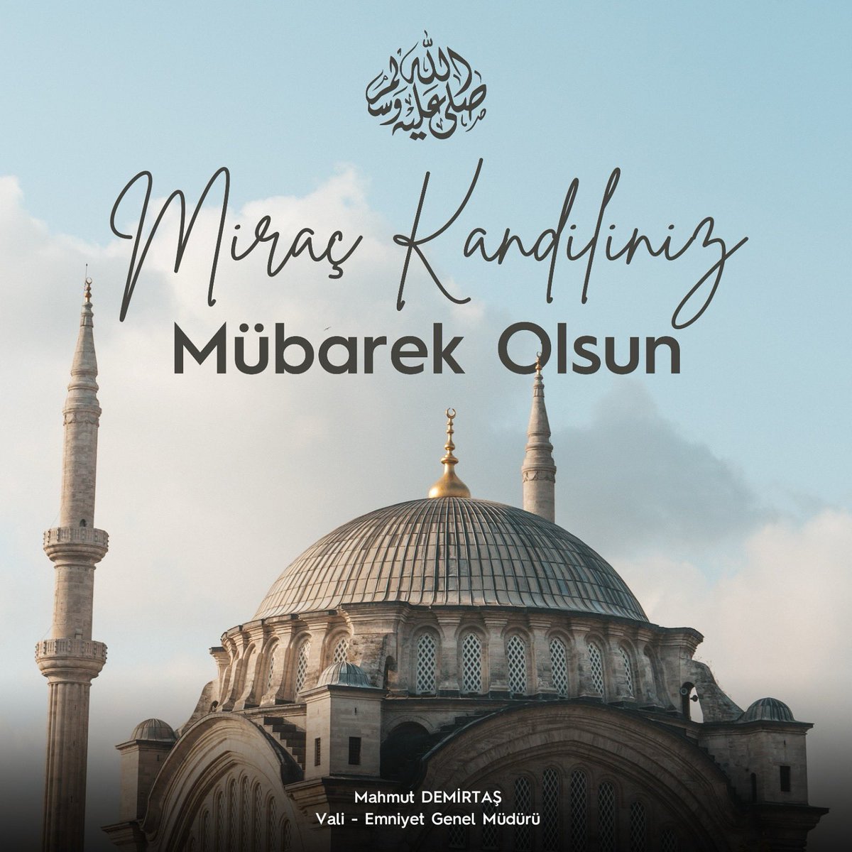İslam âleminin ve aziz milletimizin Miraç Kandili’ni en kalbî duygularımla tebrik ediyorum. Bu mübarek gecenin, gönüllerimize huzur, hanelerimize bereket, insanlığa sağlık, barış ve kardeşlik getirmesini Yüce Rabbimden niyaz ediyorum.

Miraç Kandilimiz mübarek olsun!