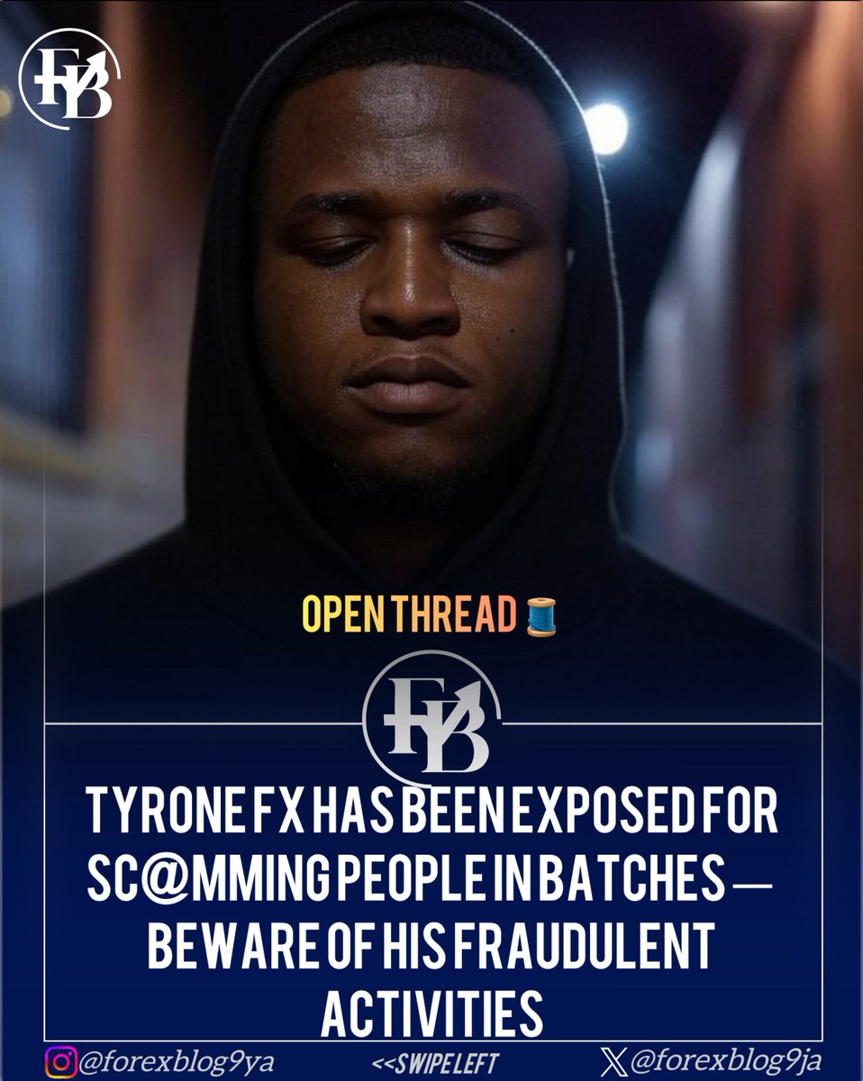 forexblog9ja's tweet image. Tyrone FX has been exposed for sc@mming people.

He is known for flipping $40 to $50,000 trading only Gold aka “no put body else you go collect ”.

Open thread 🧵