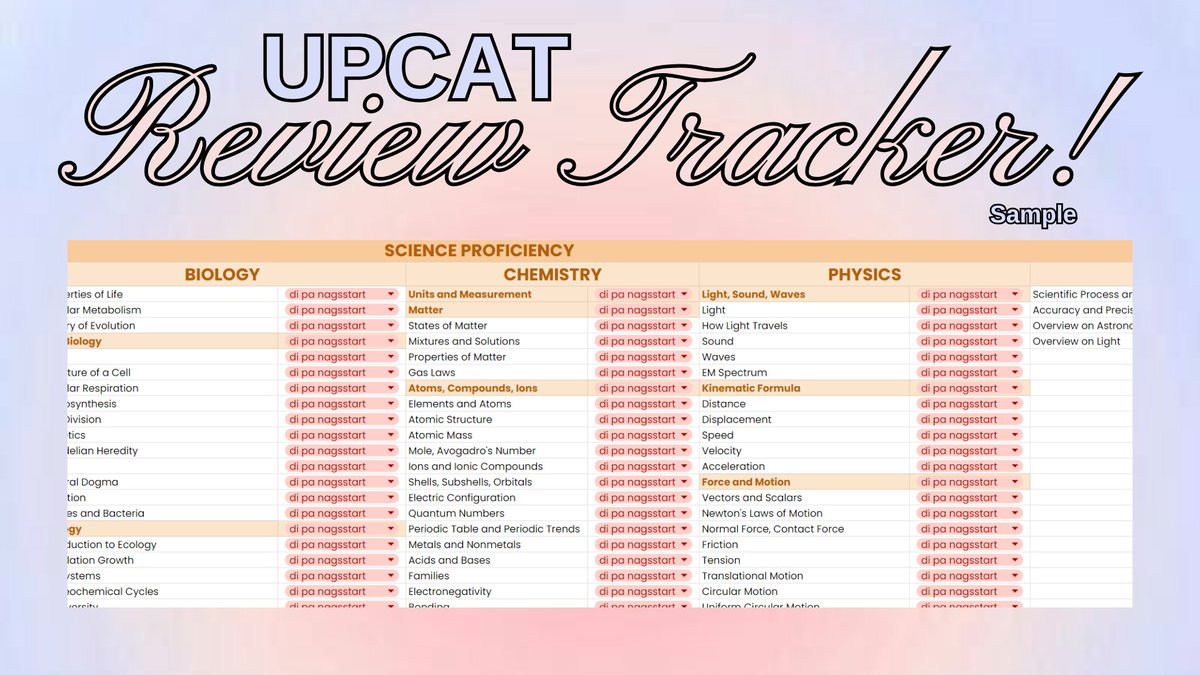 vyntables's tweet photo. hi #studytwt #studytwtph !!

dm/reply if interested ♡

for as low as P15, may upcat review tracker ka na with all the subjects to be taken in upcat! all these topics are gathered from my jhs lessons, acad gateway reviewer, and maroon bluebook (˶˃ ᵕ ˂˶) .ᐟ.ᐟ https://t.co/UlV6bCJk4y