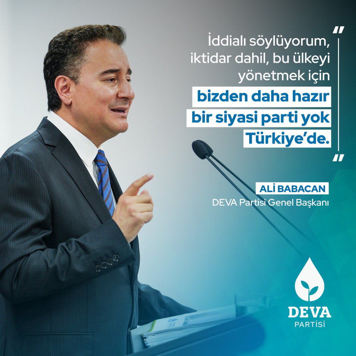 devapartisi's tweet photo. Ali Babacan: "İddialı söylüyorum, iktidar dahil, bu ülkeyi yönetmek için bizden daha hazır bir siyasi parti yok Türkiye’de." https://t.co/AzU5iWFgvI