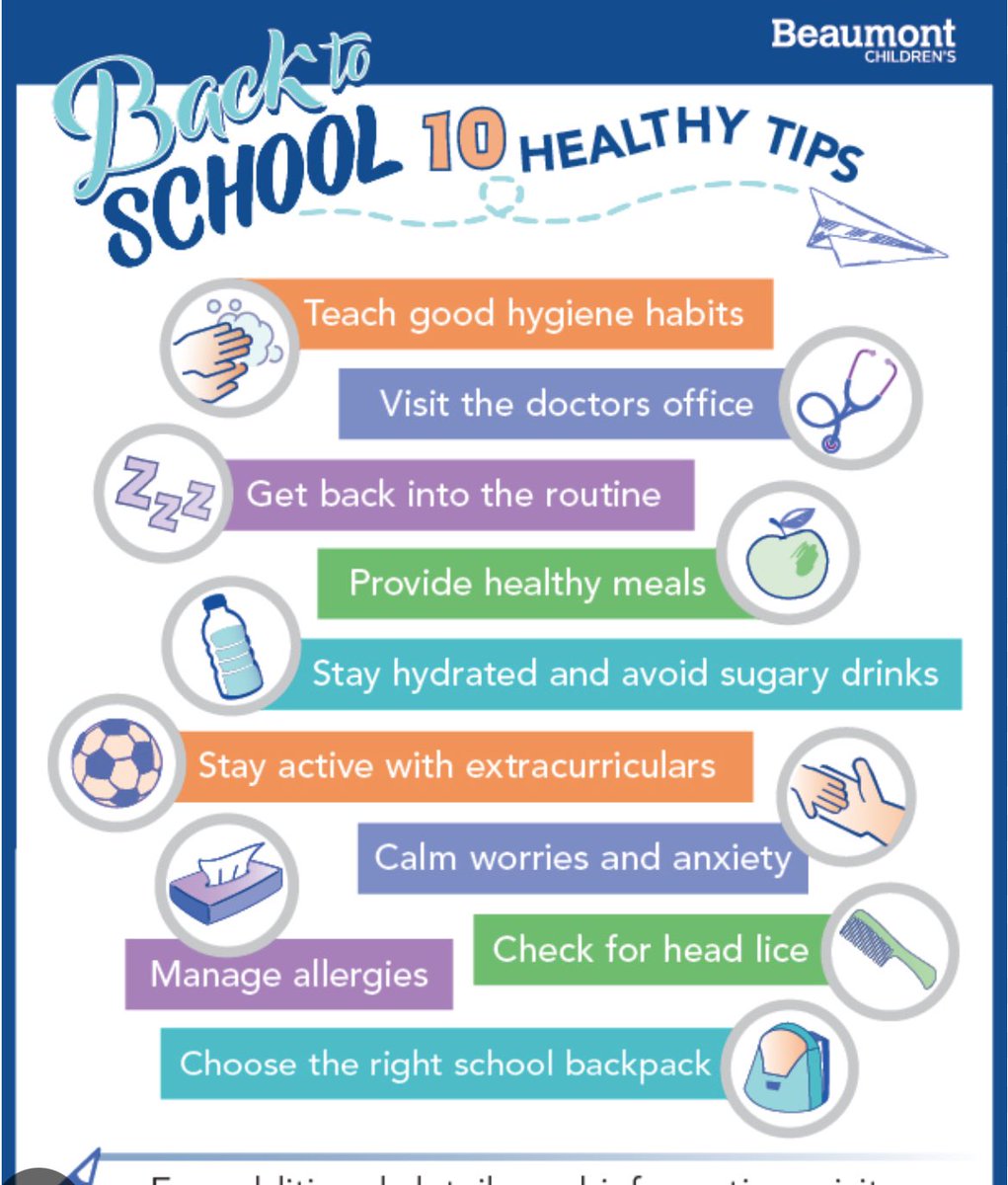 Back to school 10 healthy tips! 🩺💧🍎
 #HealthyTipsDaily