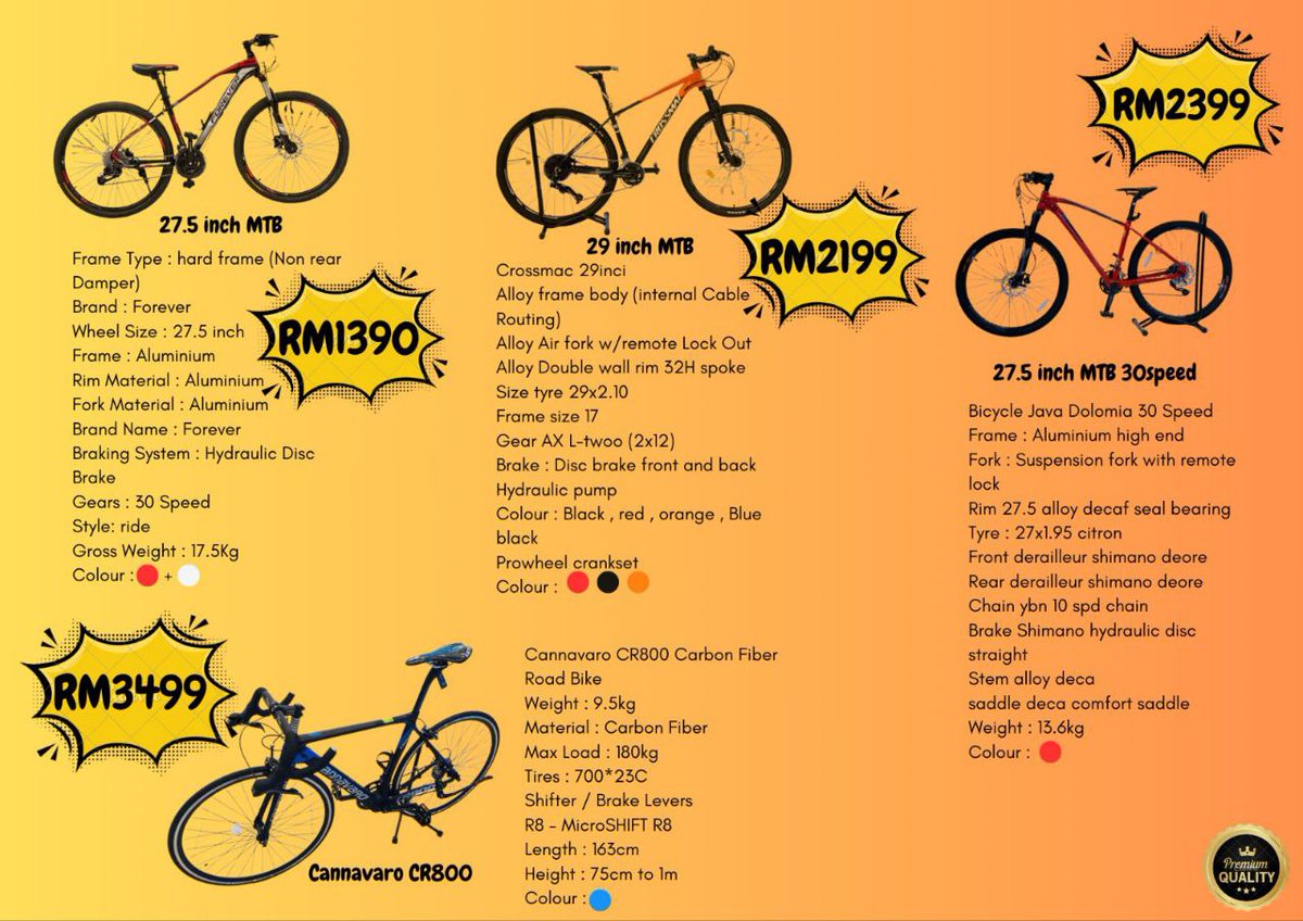 Greenscoot89's tweet photo. 🚨 50% OFF ALL BIKES! 🚴‍♀️🚴‍♂️

Hurry, limited time offer! Shop now and grab your perfect ride!

📍 No. 43, Sultanah Bahiyah Hwy, Alor Setar, Kedah
📱 WhatsApp: https://t.co/gkduq8wCn7

Don’t miss out—save big now! https://t.co/pEJixrqKhN