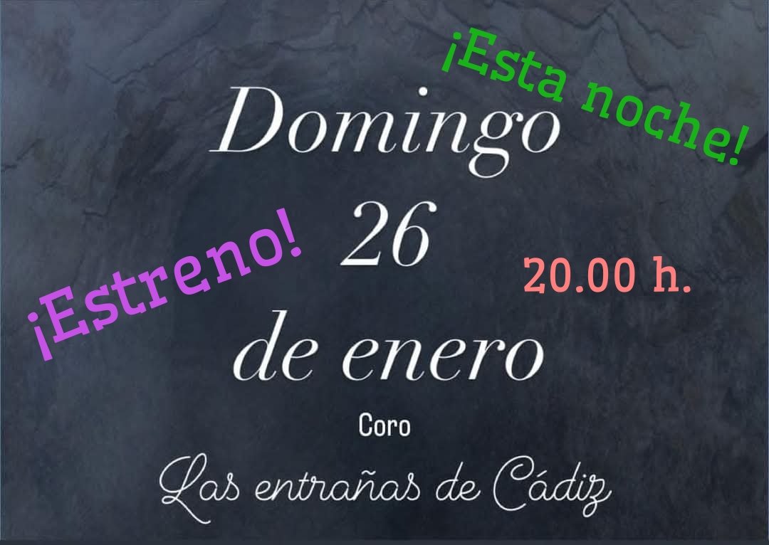 A unas horas de desvelar ¡Las entrañas de Cádiz! Ayyy sentrañitas mías!!

#Carnaval2025 #tango #Coro #Lasentrañasdecadiz #Lasentrañas #sentrañita #CorodeDavidyPedrosa #Cádiz #Andalucía #carnaval