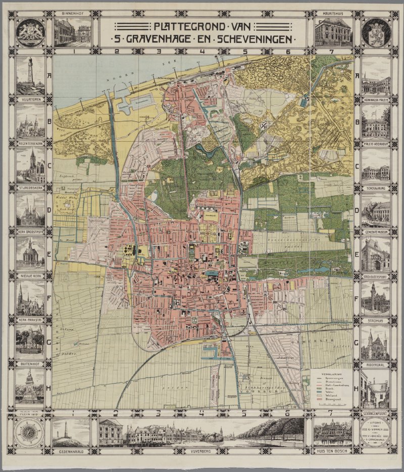 𝗕𝗿𝗲𝗻𝗴 𝗵𝗲𝘁 𝗶𝗻 𝗸𝗮𝗮𝗿𝘁!
Tegenwoordig haal je als toerist een klein opgevouwen stadsplattegrondje bij de plaatselijke VVV. In 1906 zag een toeristische kaart er toch net even wat anders uit... 
Vervaardiger: G. Vormer &amp; C. Bredée

#brenghetinkaart #haagsgemeentearchief