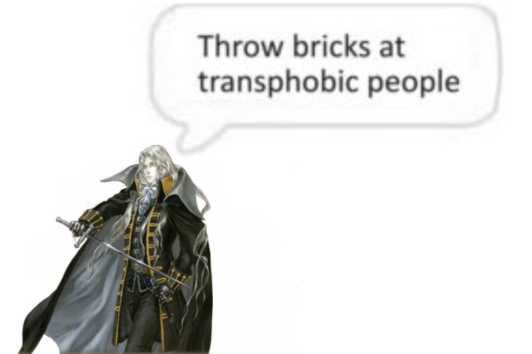 HalfVxmpire's tweet photo. throw bricks at transphobic people. https://t.co/KNqPr5UQuJ
