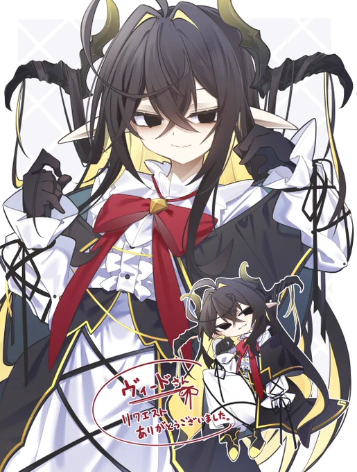 skebではつほ(#hatuho_1223 )先生にうちの子、イリスちょむを描いていただきました!!!お顔や髪を大変魅力的に描いていただき、非常に眼福ものですなぁ!?こんなお顔の良い女の子に掌の上で踊らされたいンゴねぇ 