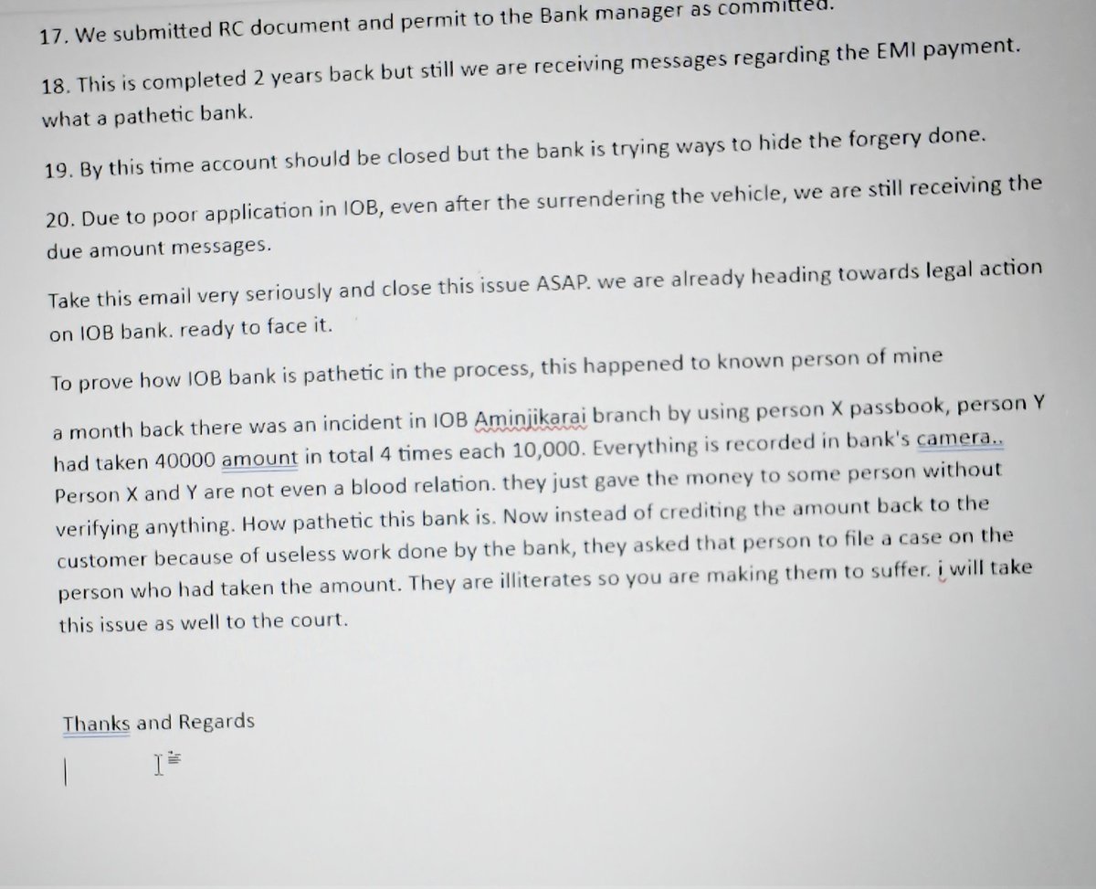 raviyoos's tweet photo. @IOBIndia this is what happening in IOB bank..such a cheat.. literate ppl can atleast fight back but imagine the position of illiterates...pure looting from this bank @FinMinIndia @RBI let's see if there will be any action on this... https://t.co/apFwZc0vMa