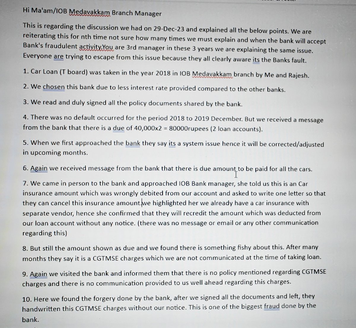 raviyoos's tweet photo. @IOBIndia this is what happening in IOB bank..such a cheat.. literate ppl can atleast fight back but imagine the position of illiterates...pure looting from this bank @FinMinIndia @RBI let's see if there will be any action on this... https://t.co/apFwZc0vMa