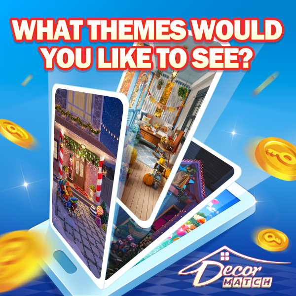 😉 Hey designers! How many event rooms have you decorated in Decor Match? 😉

❓What other event themes would you like to see in the game (e.g., spring, a music festival, etc.)? 🤔

Let us know in the comments! 👇 We will pick 3 lucky designers to receive a little gift! 💗