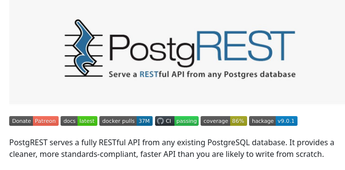 tom_doerr's tweet image. PostgREST: REST API from PostgreSQL